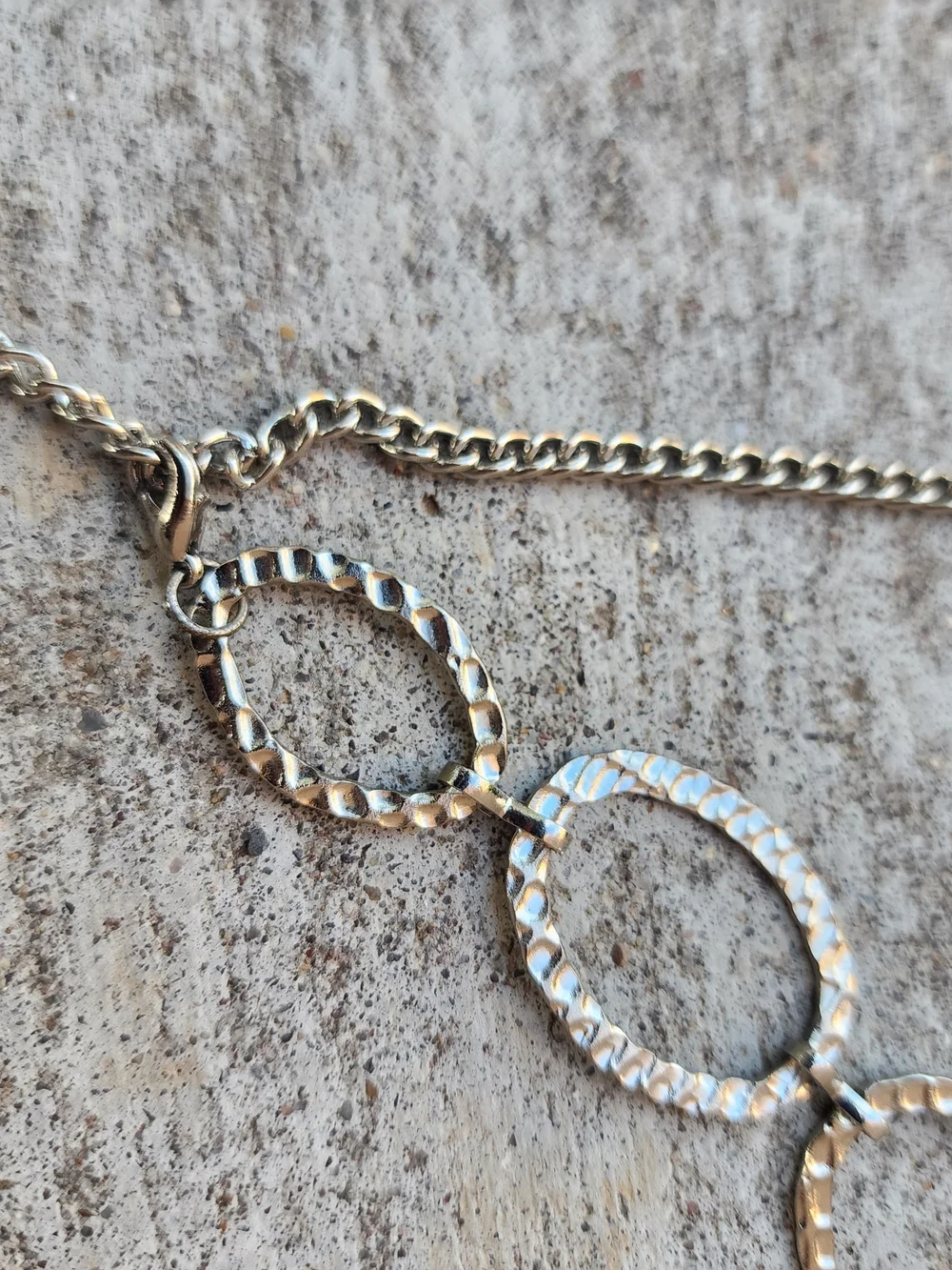 Oval Silver-Tone Chain Link Belt, Adjustable